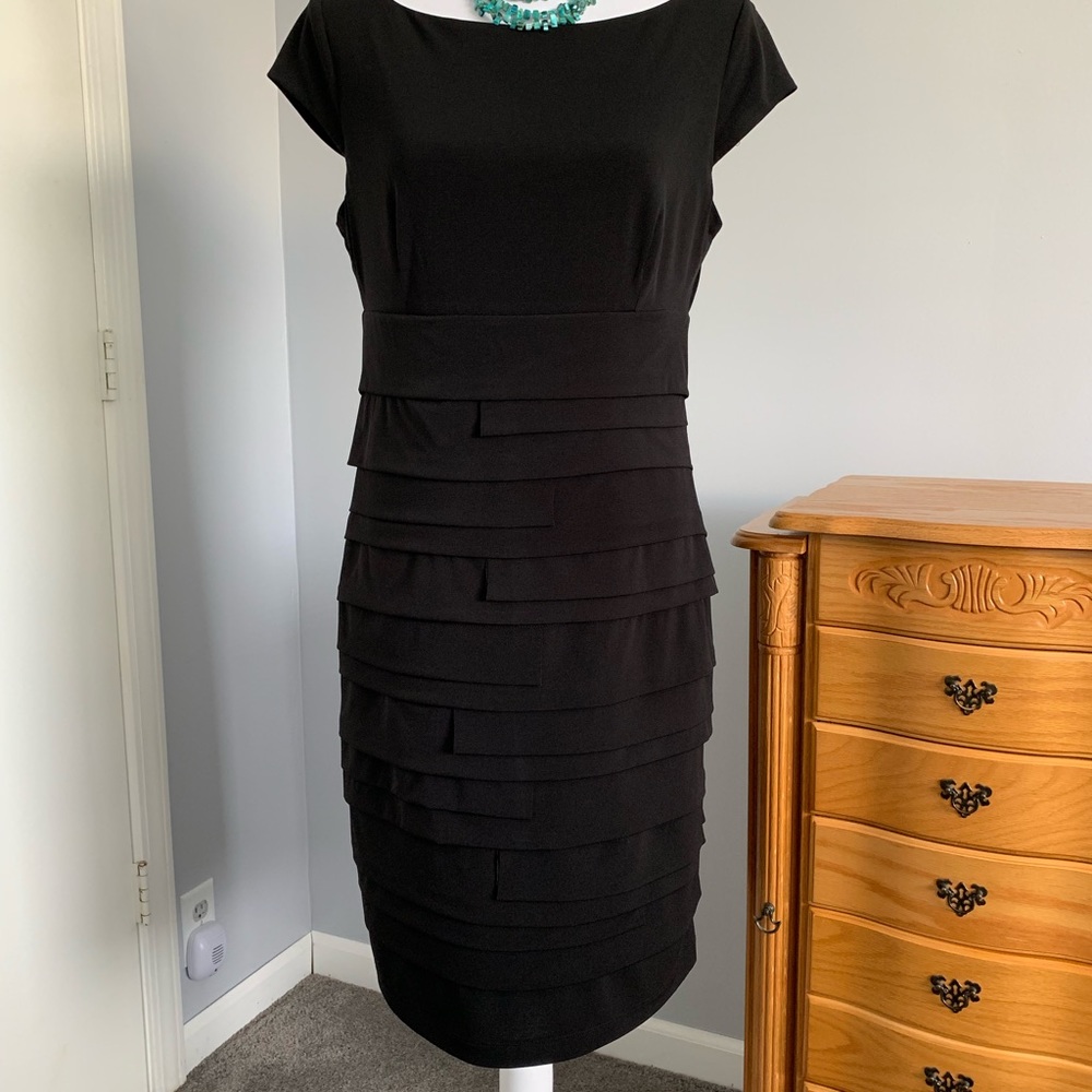 Sandra Darren Black dress size 12 LBD